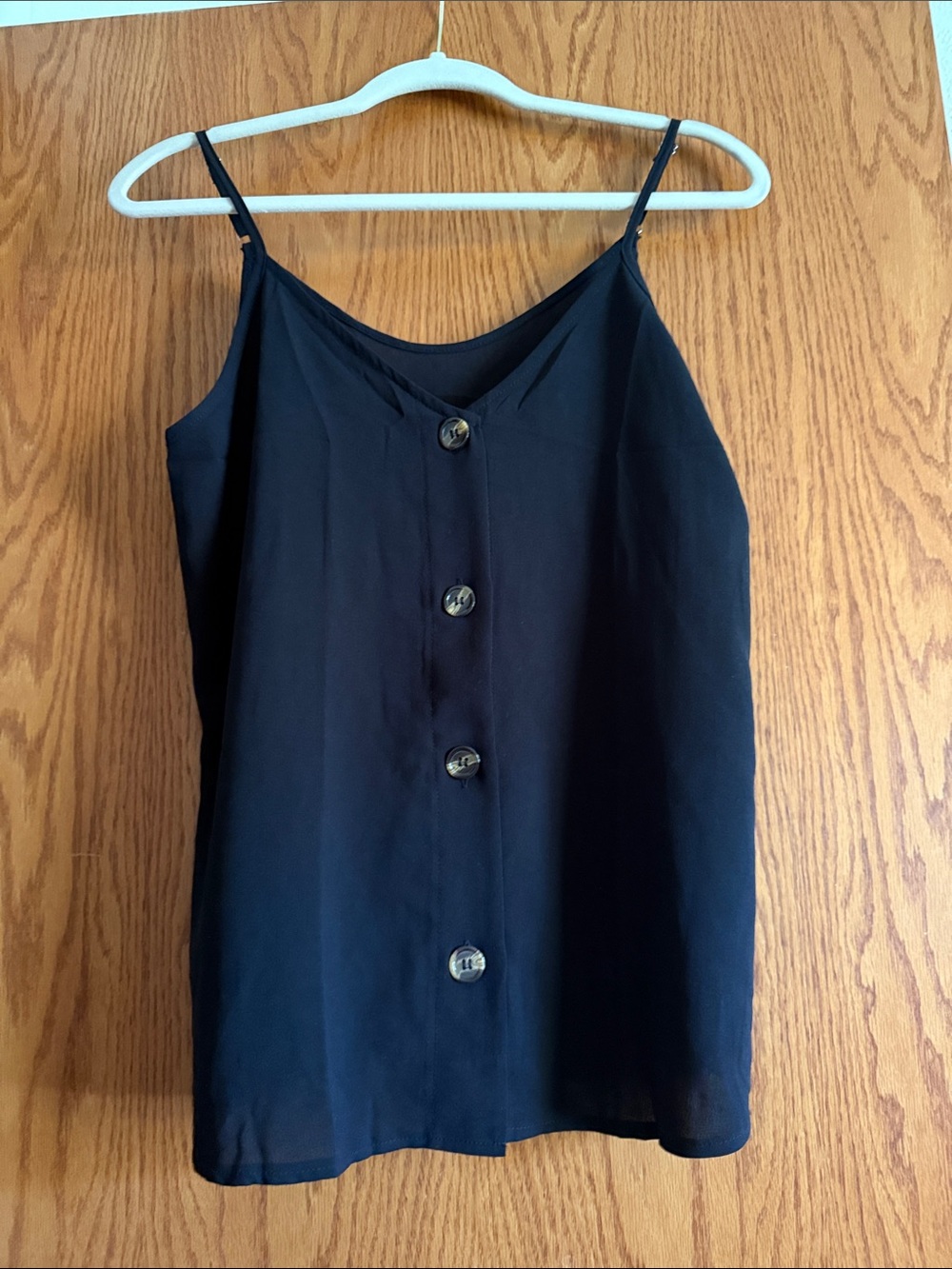 Black Button Front Camisole